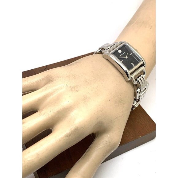 Tory Burch Womens Watch TBW1072 Eleanor Quartz Black Dial Silver Steel Tank 25mm main image 4